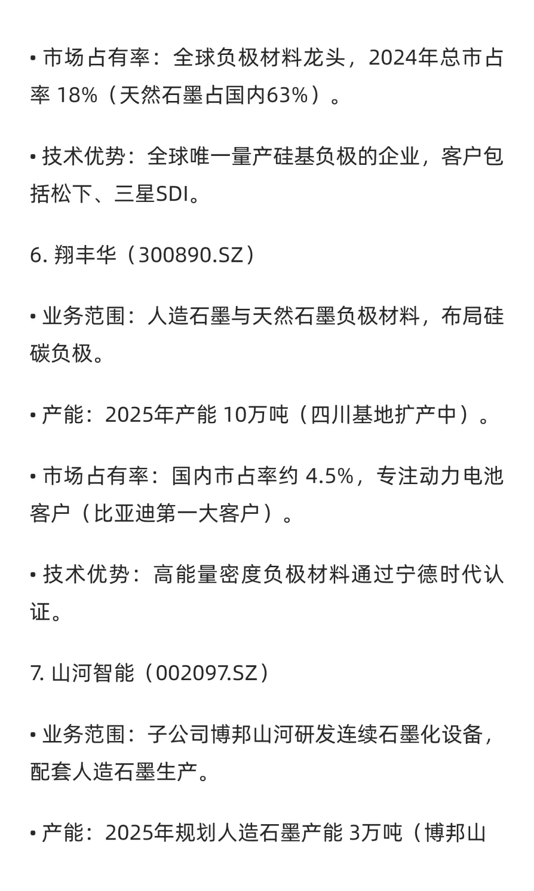 石墨负极材料、石墨化设备上市公司分析（截