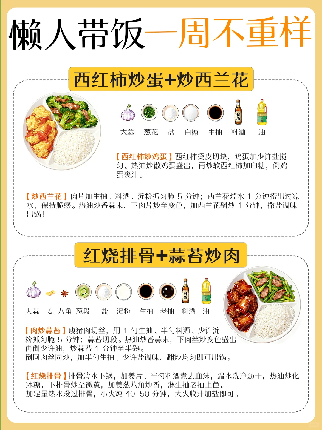 饿不着的带饭搭配懒人食谱～