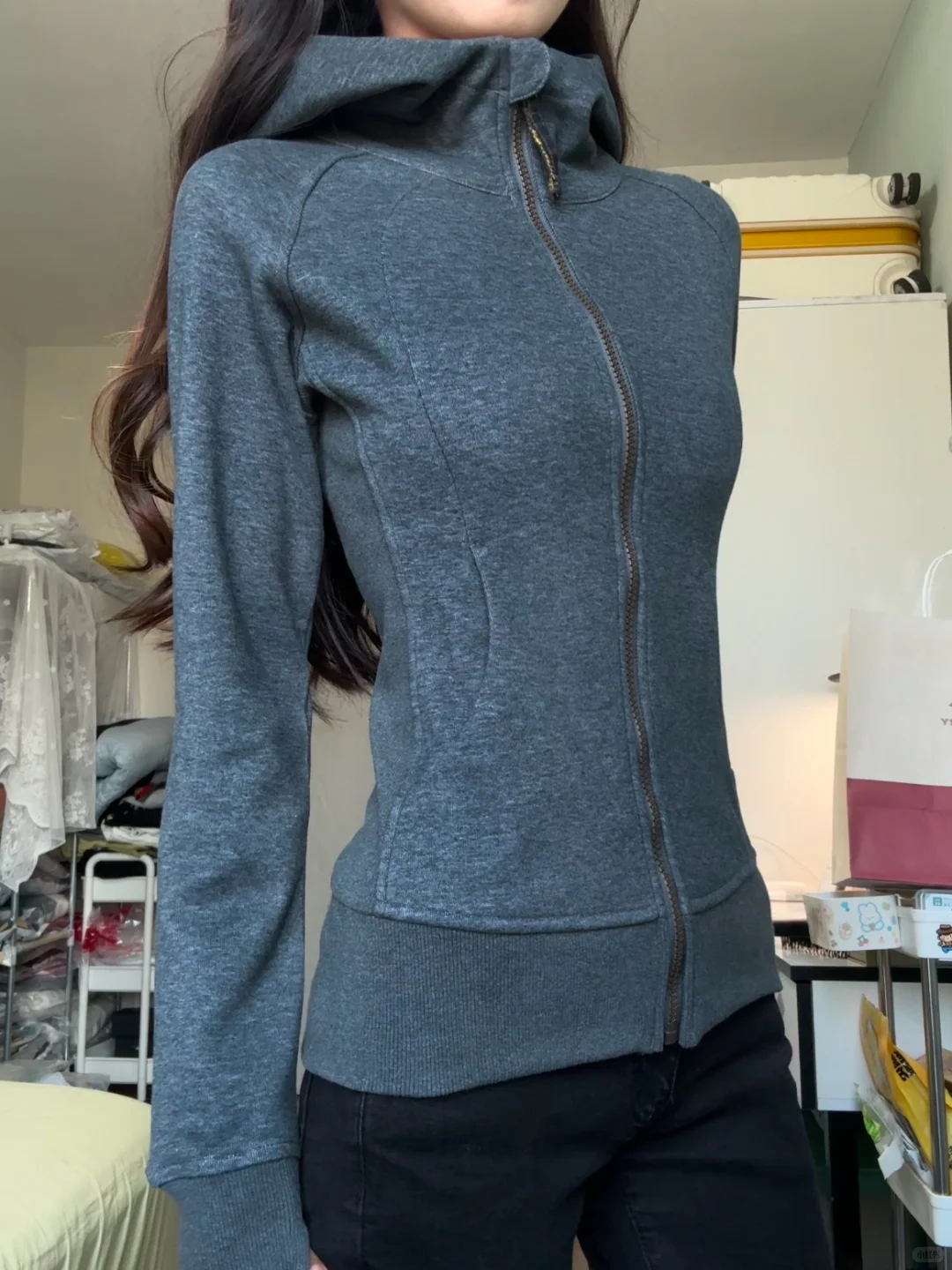 美式复古掐腰修身卫衣