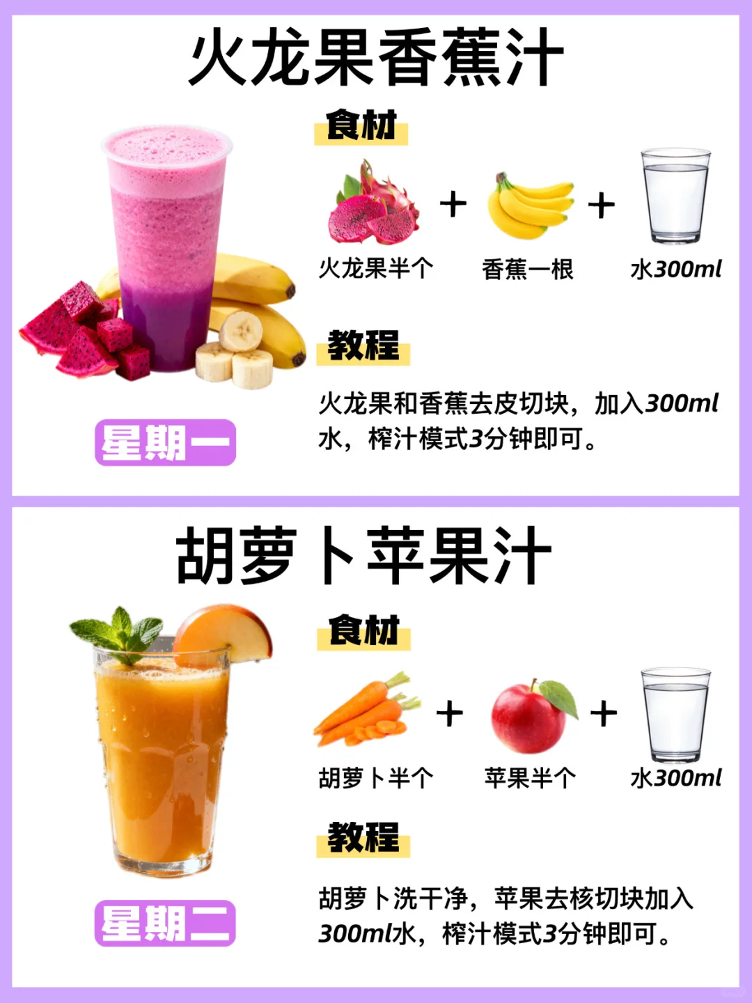 ?减脂人请进！一周不重样掉秤果蔬汁公式?