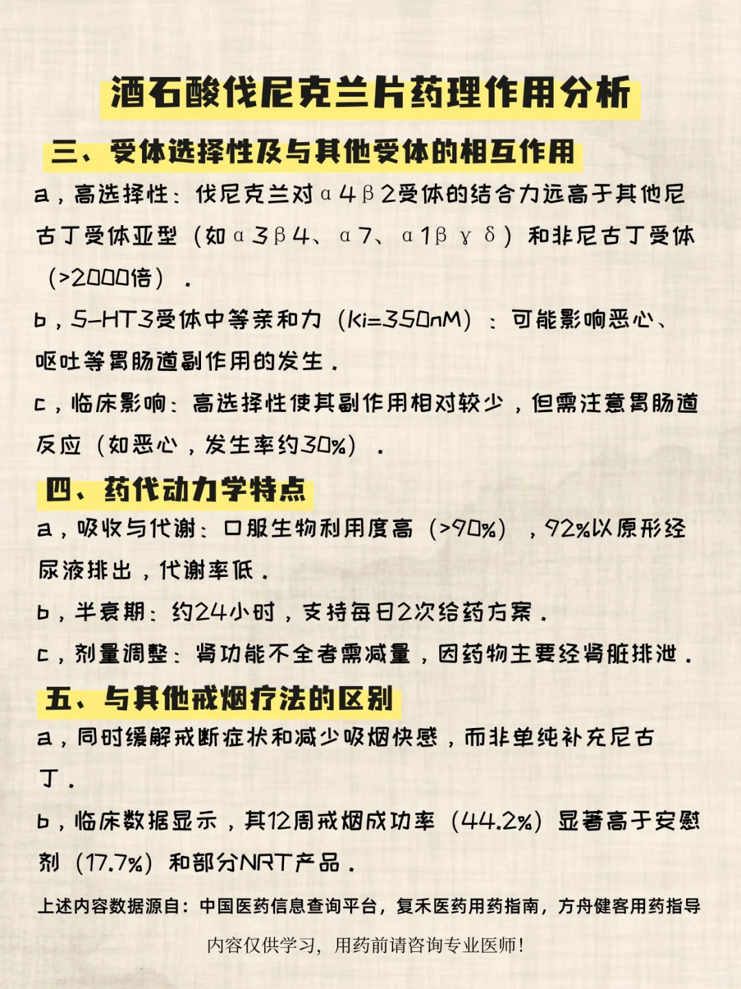 药能说人话之酒石酸伐尼克兰✨