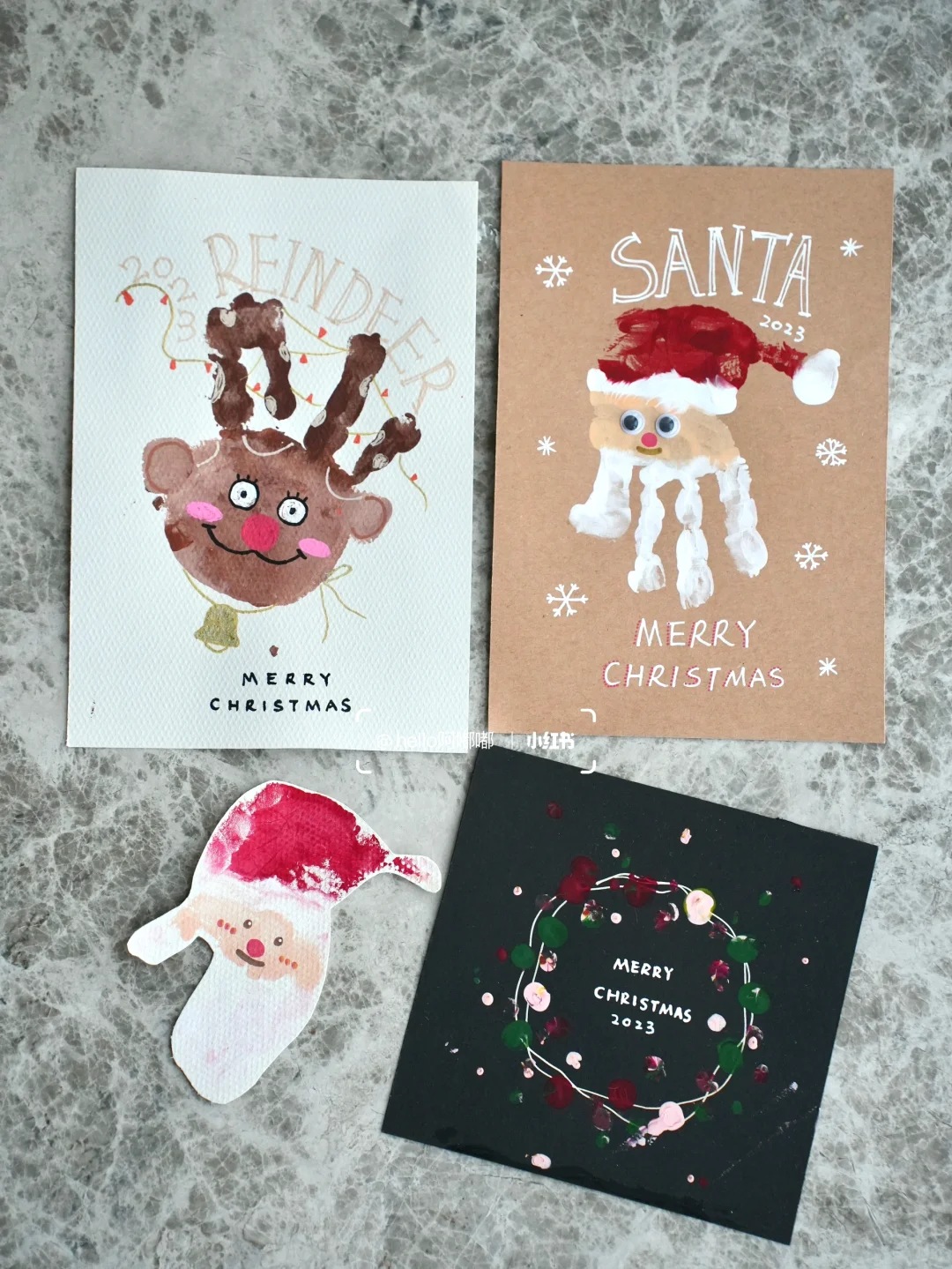 跟2岁+女鹅一起做的圣诞贺卡??附教程