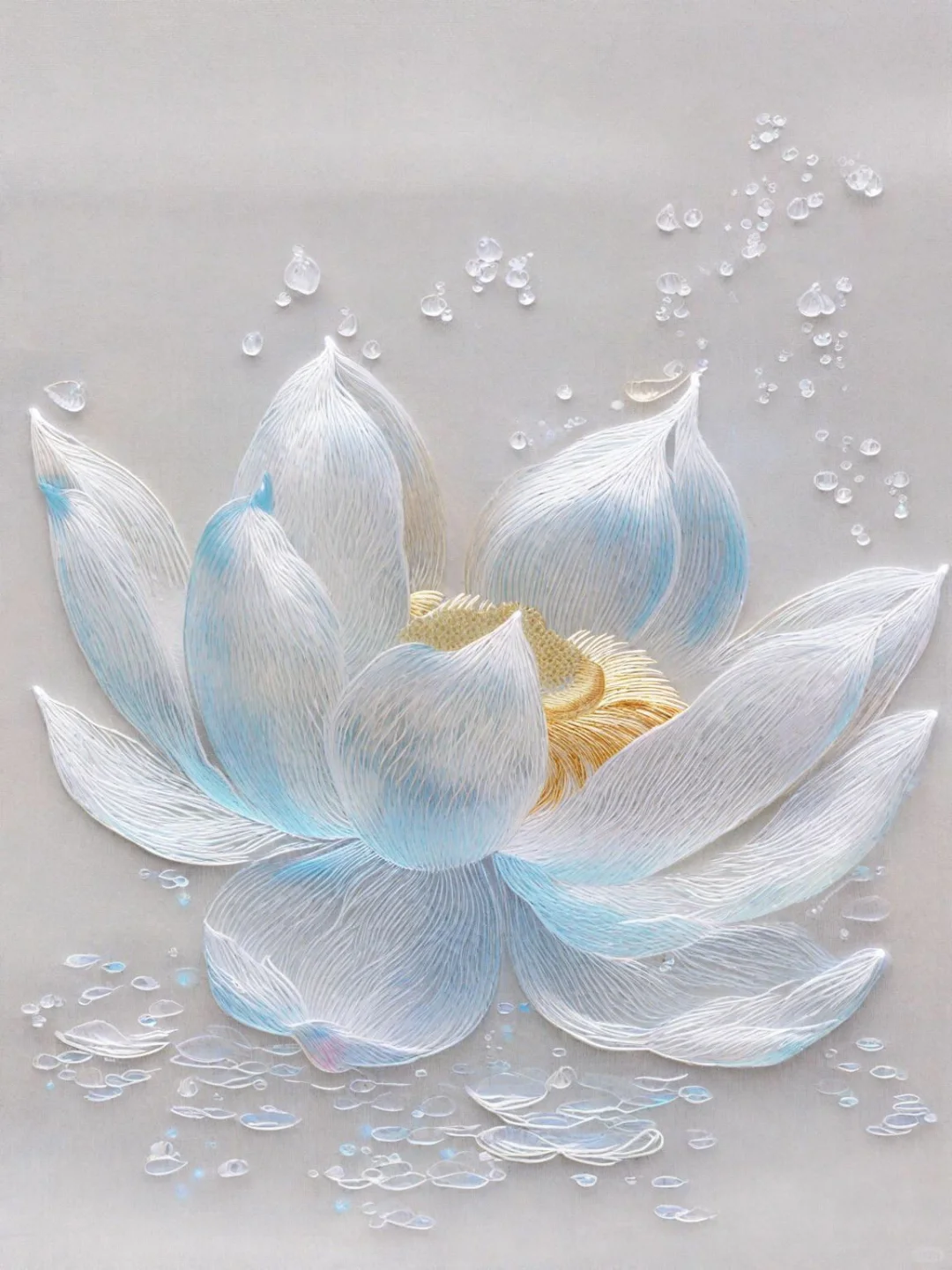 苏绣，雪莲，采天地之灵气，受日月之辉光