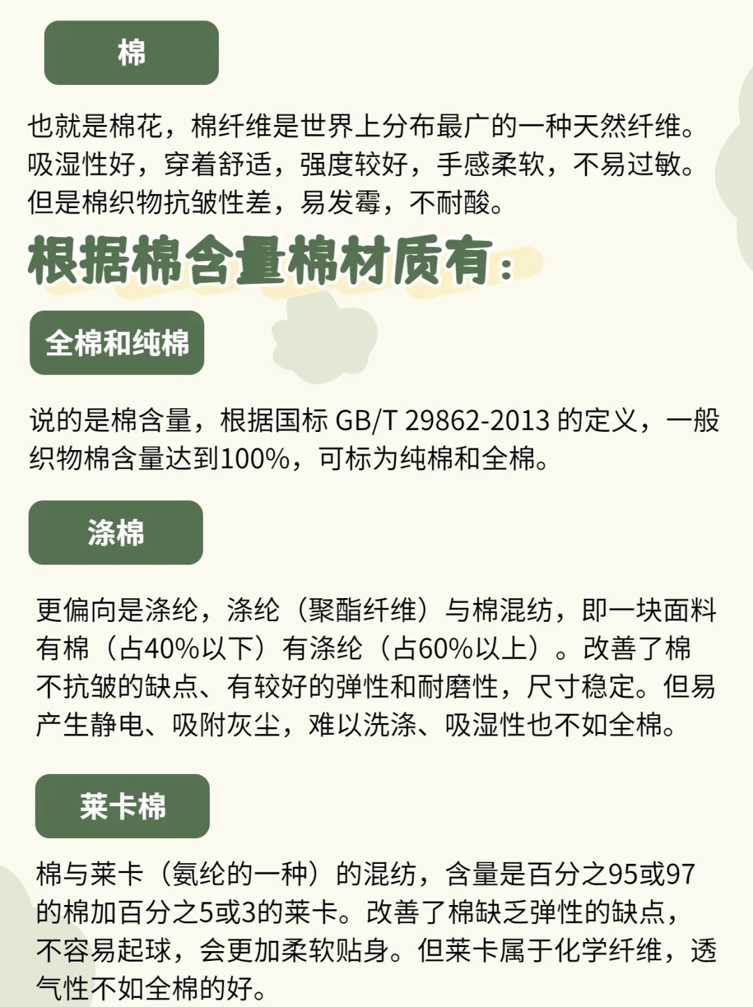 认识各种“棉”| 服装选购不踩雷