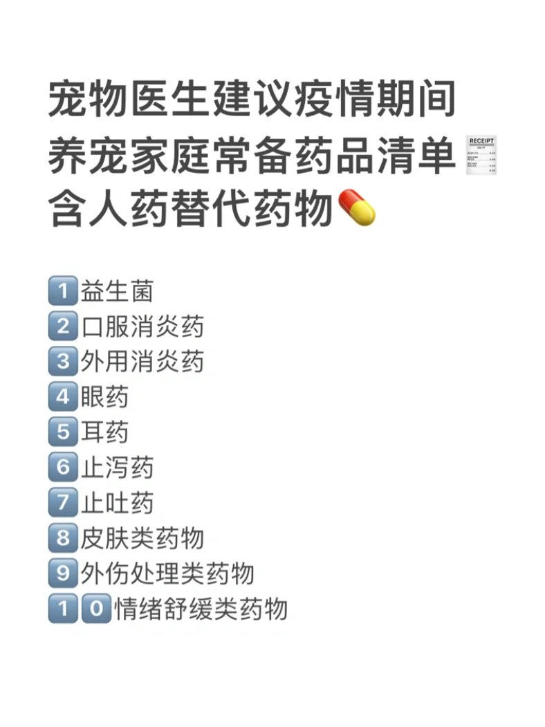 请收藏‼️ 疫情期间?养宠家庭常备药清单?