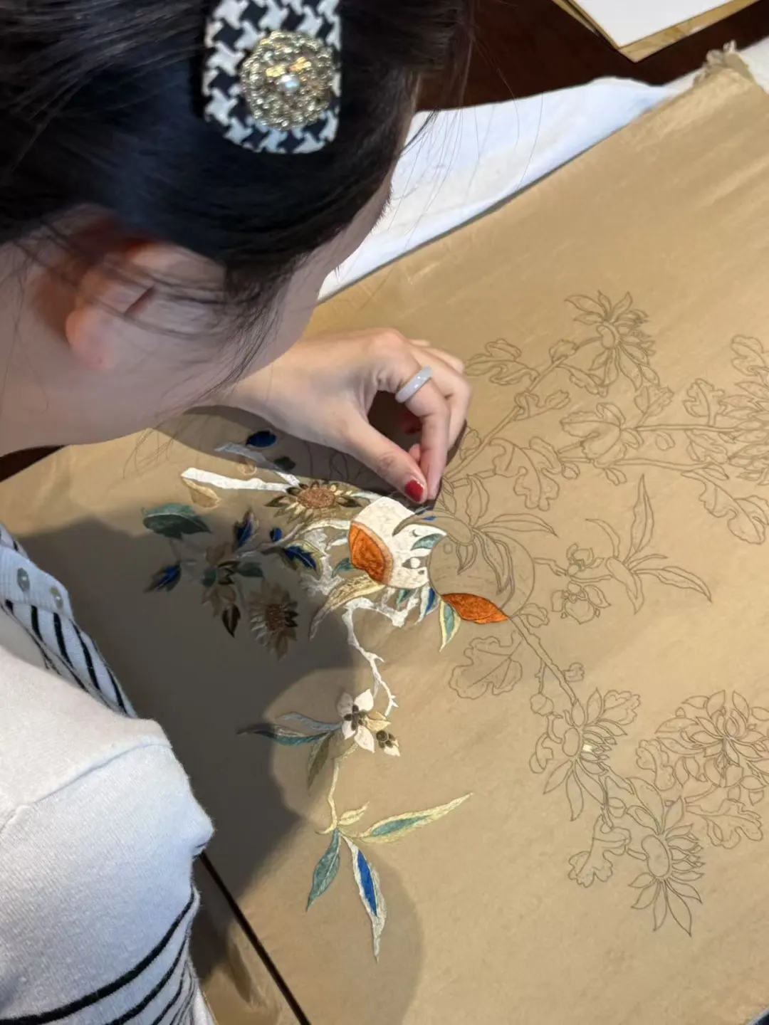 今日“福寿双全”刺绣图分享