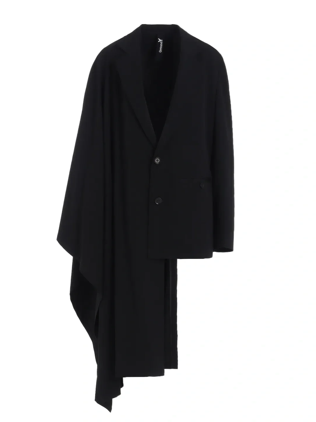 Ground Y|羊毛华达呢不对称披风夹克