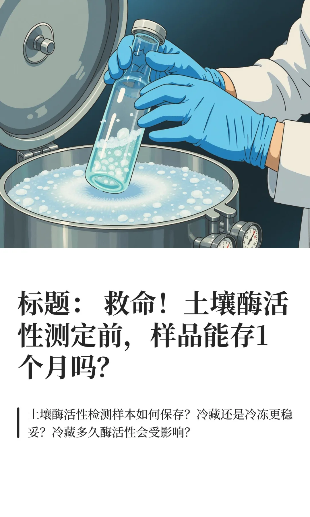 标题： 救命！土壤酶活性测定前，样品能存1