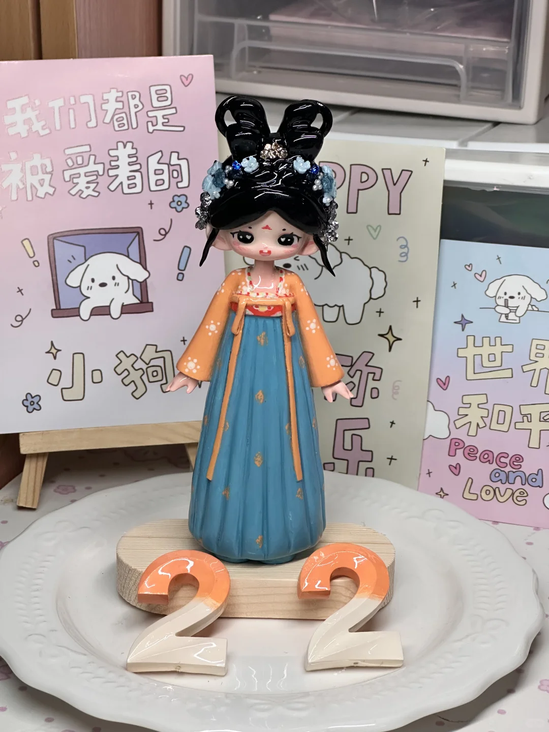 挑战在宿舍做石塑粘土人偶第二天