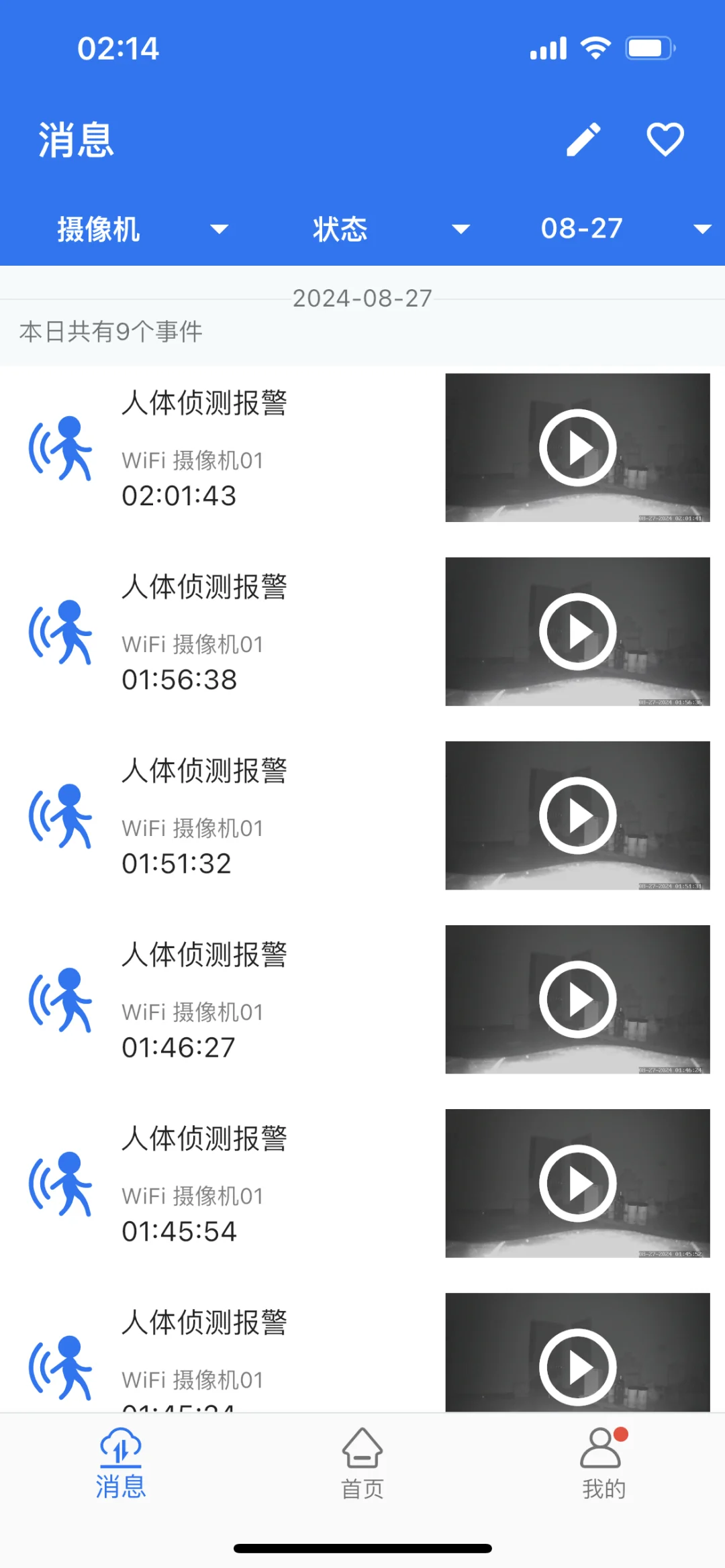 大半夜监控一直报警。