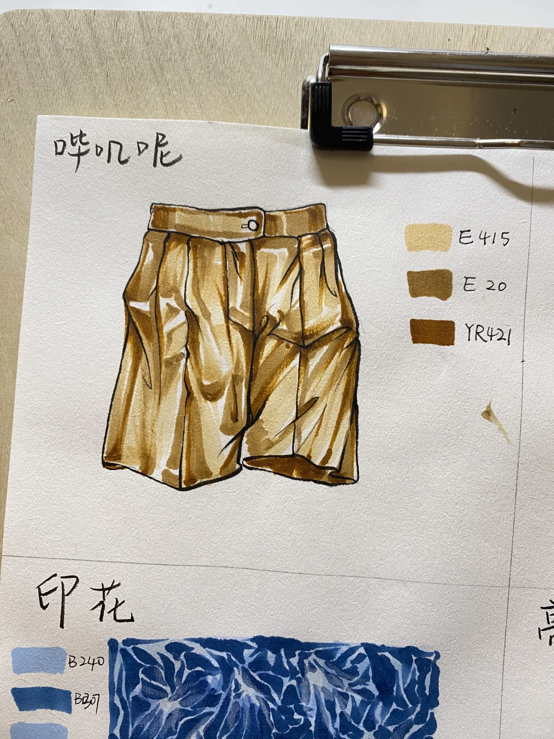 马克笔服装面料表现