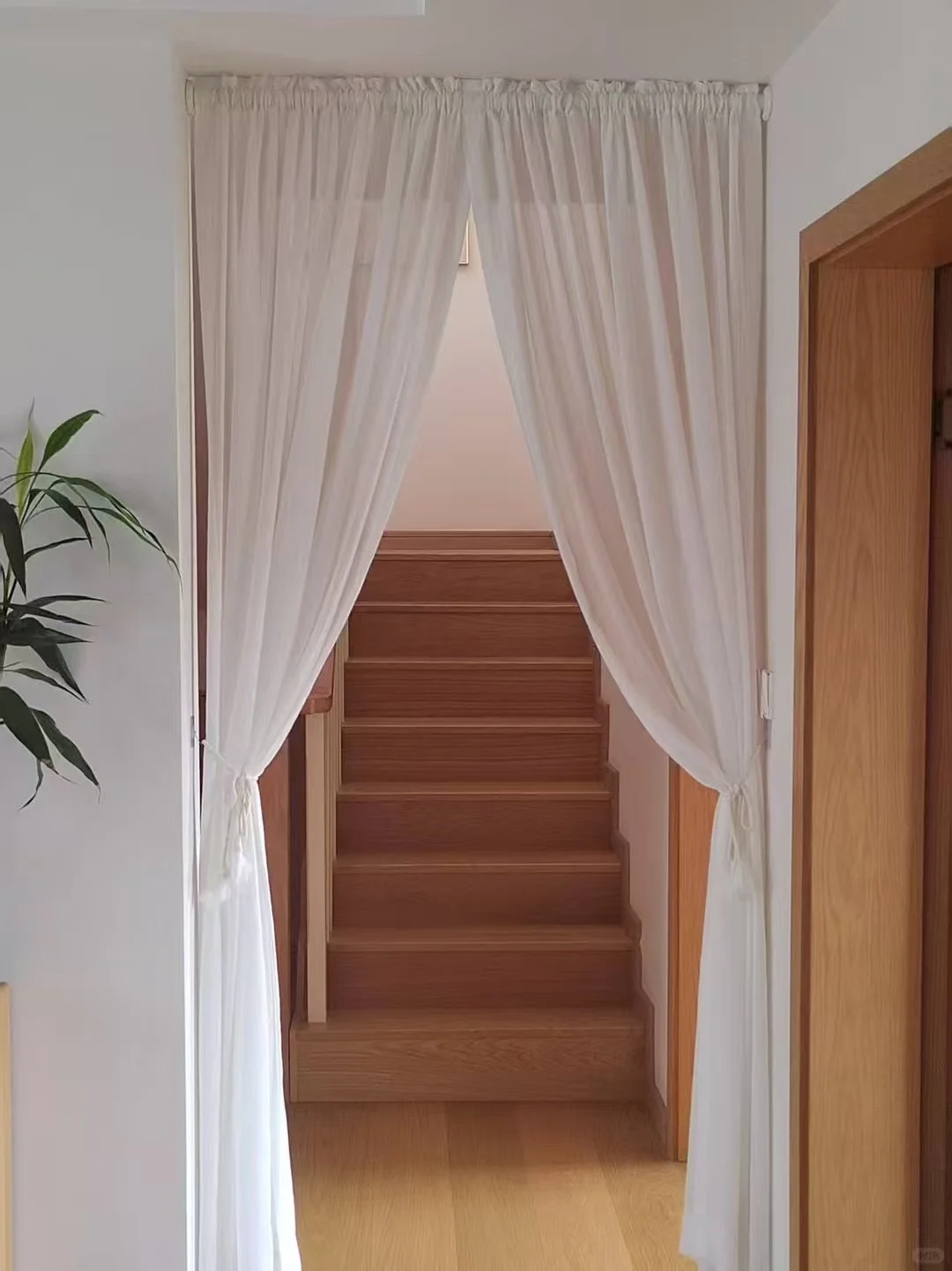 救命！原木风纱帘美到窒息！这抽绳褶皱绝了