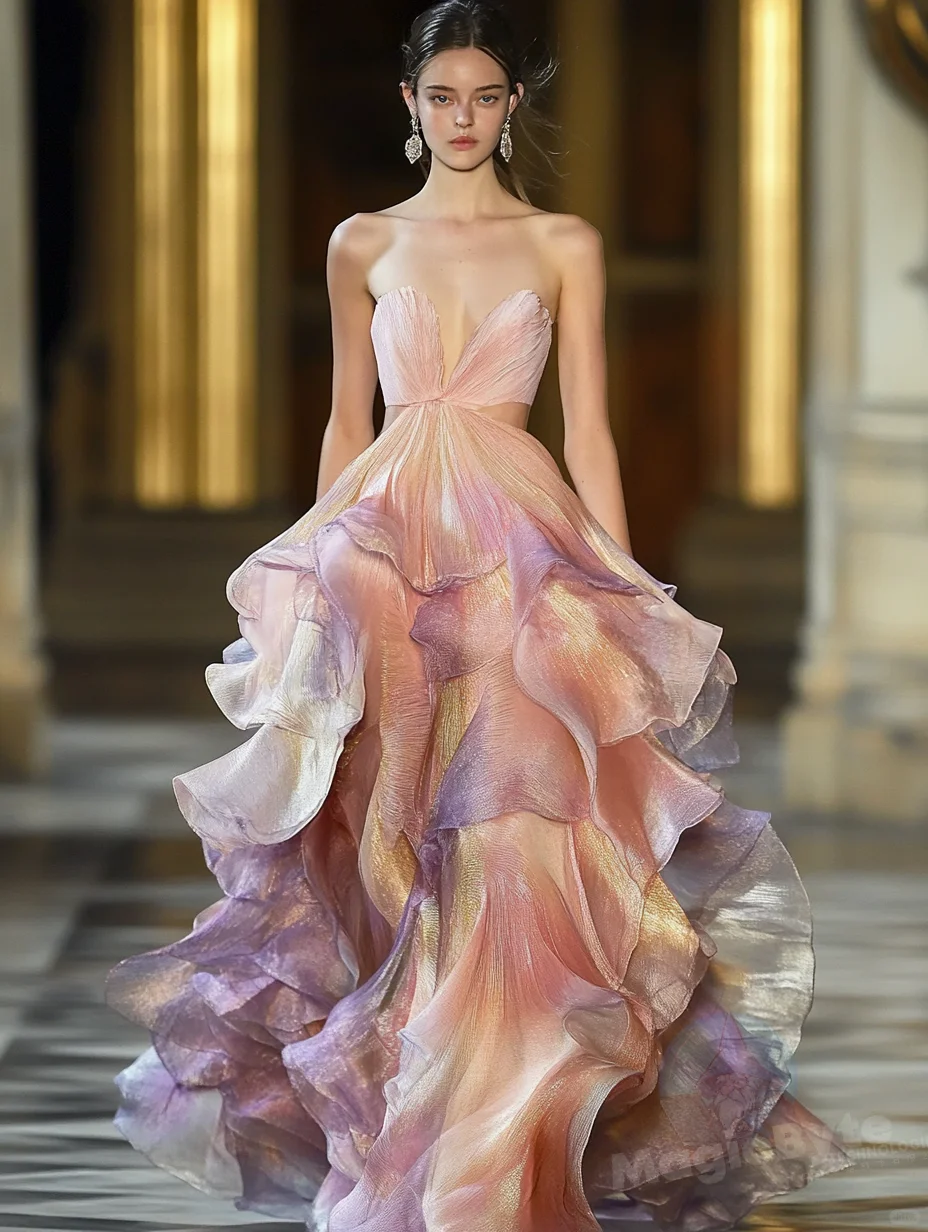 梦幻叠影：礼服中的艺术流动