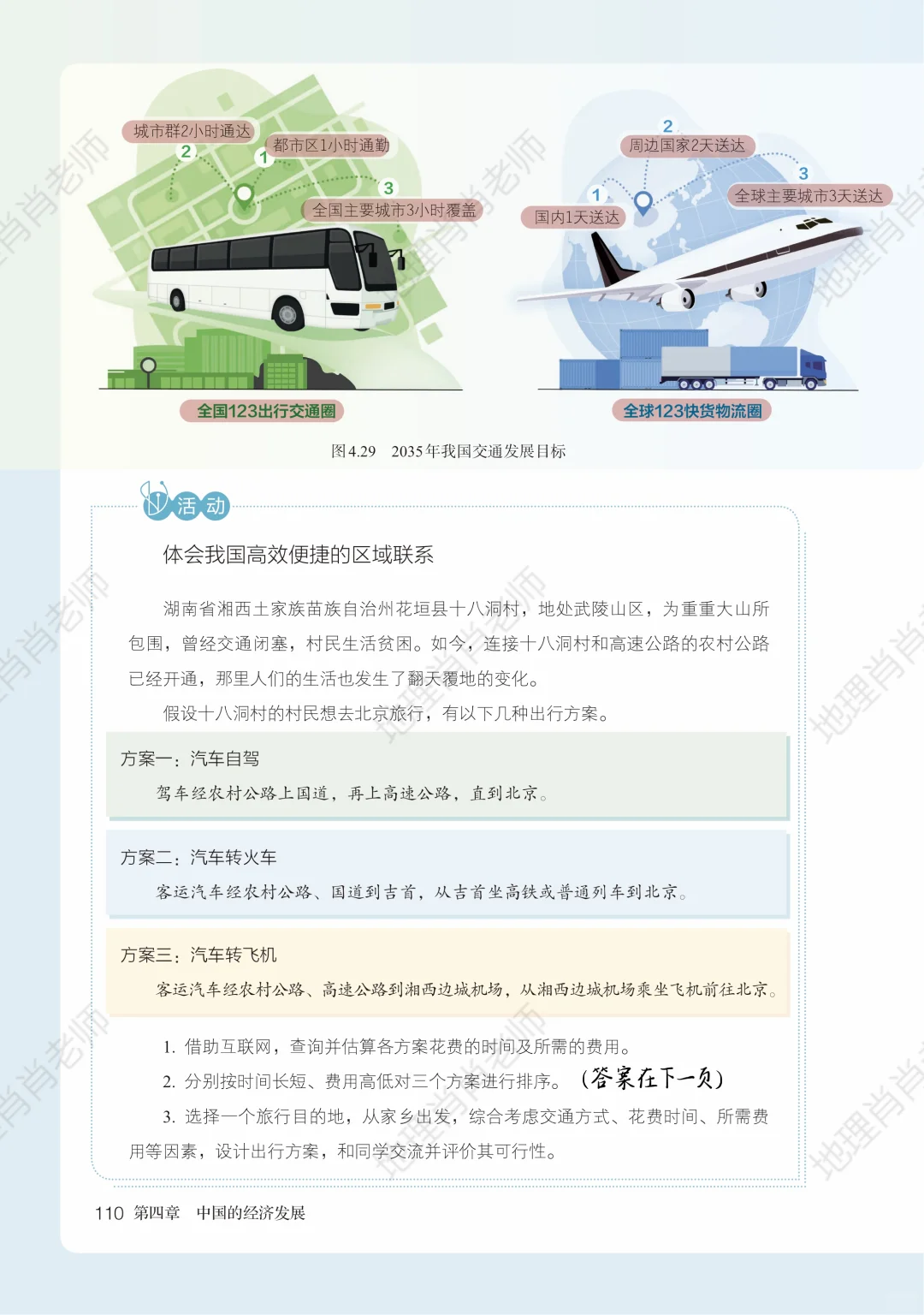 新人教版八上｜课本笔记｜4.3 交通运输