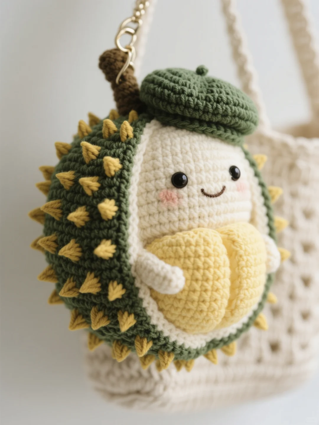 每天一个设计—榴莲钩织挂件