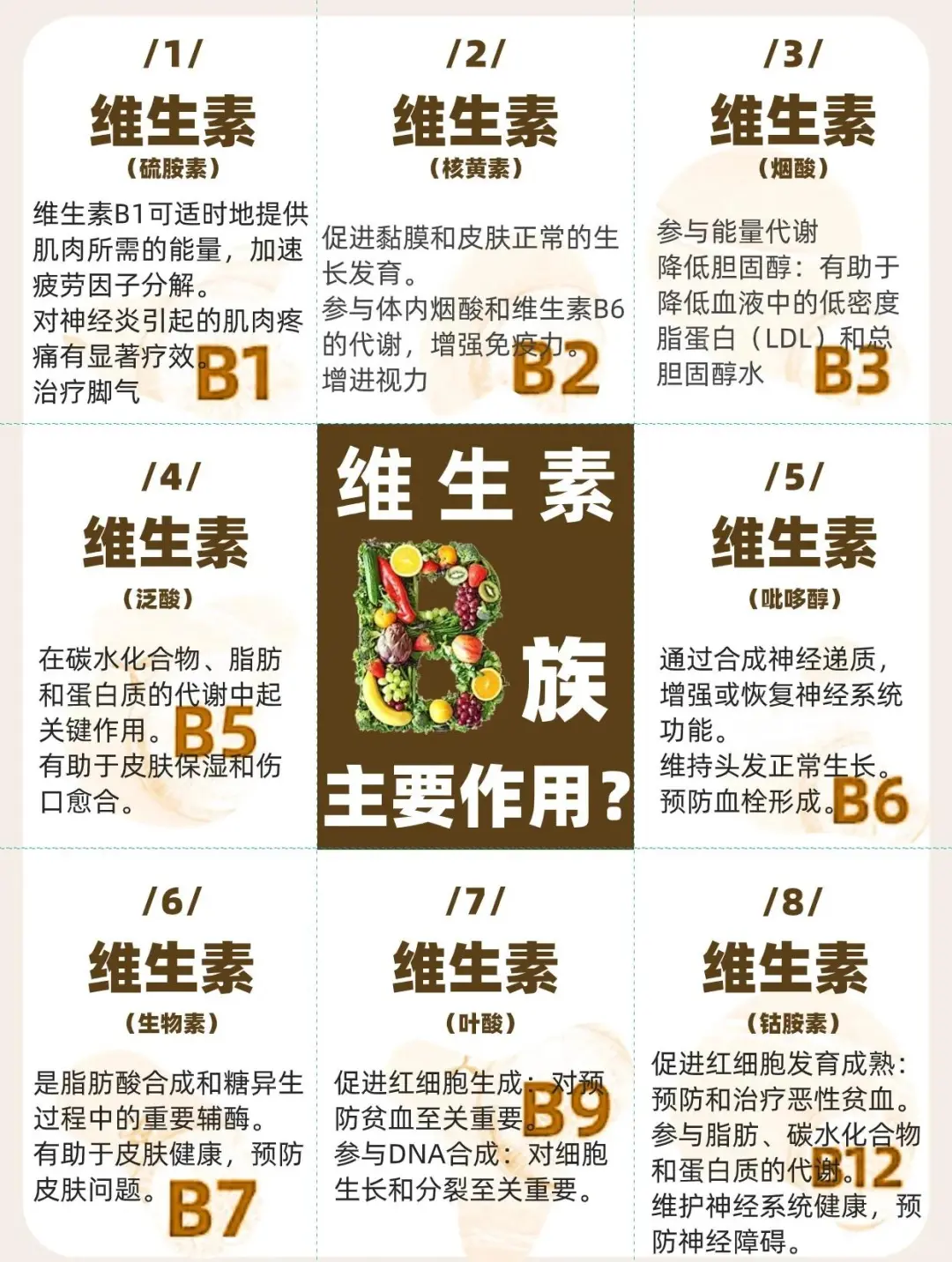 具象化图解维生素B族功能