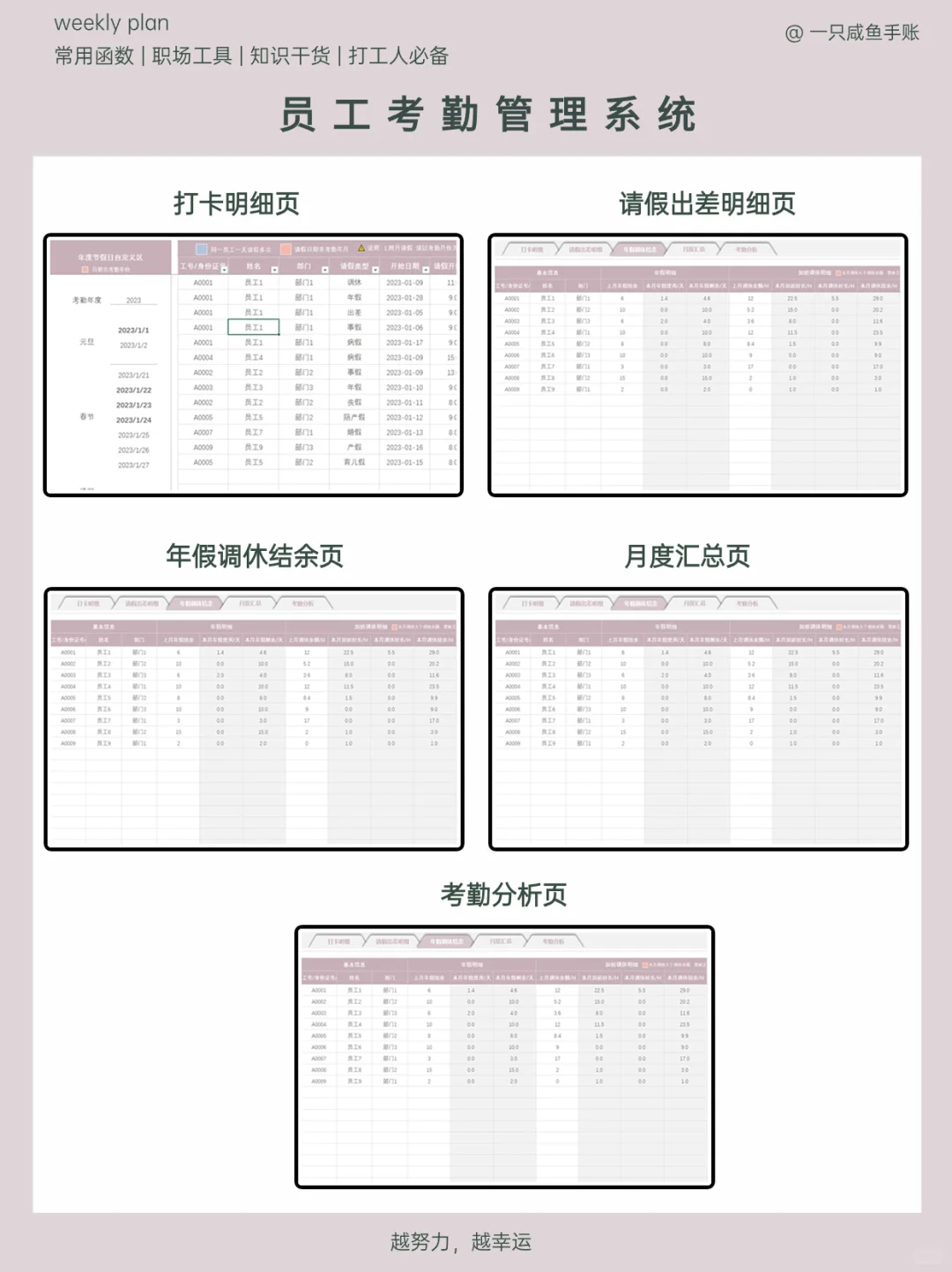 不要再说你还不会做动态可视化考勤表‼️