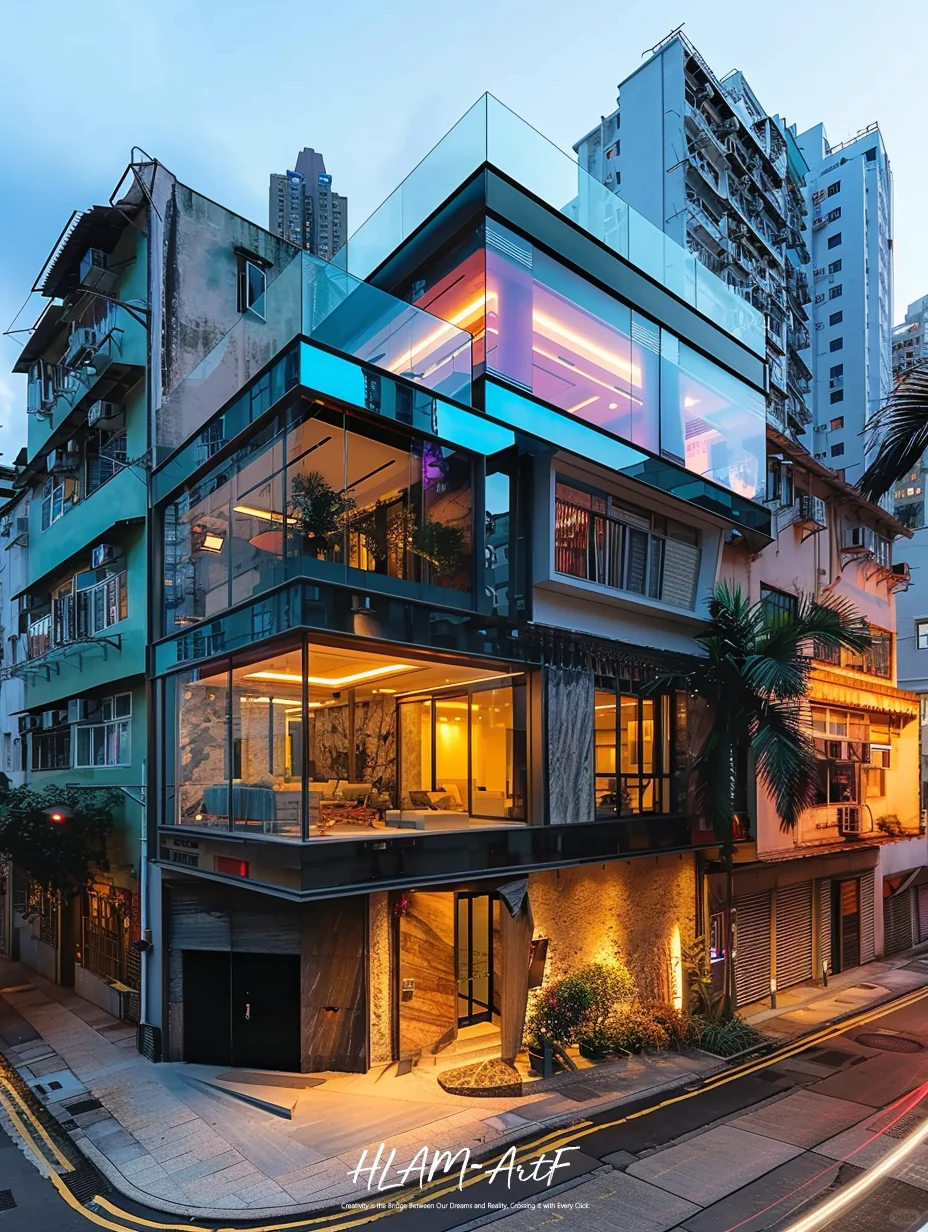 街角彩色玻璃别墅