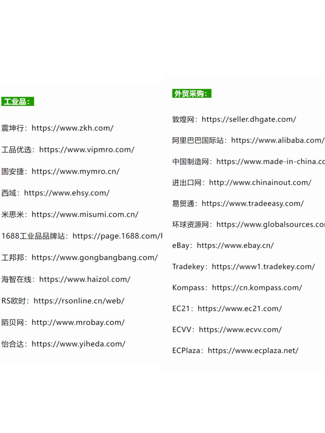 做采购必备286个网站及平台