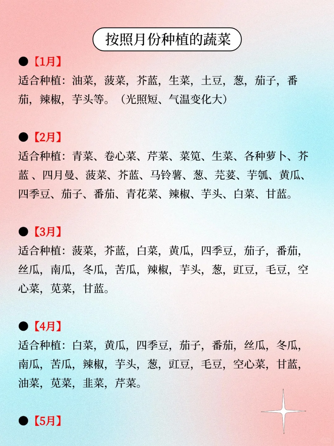 网文素材｜蔬菜种植时间表???