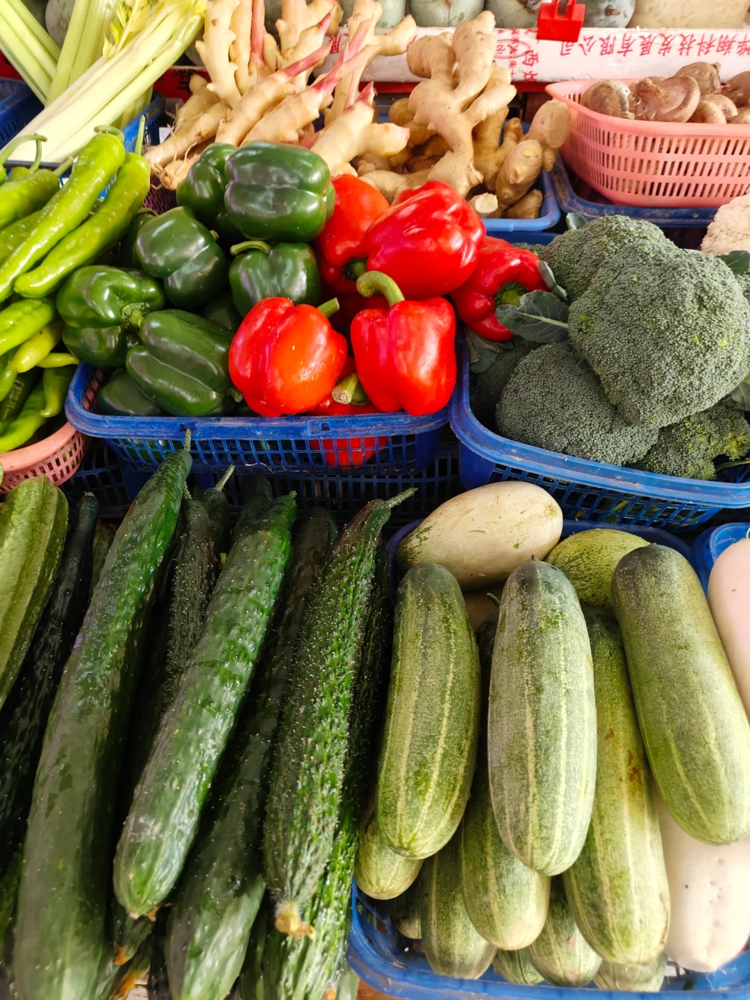 百色龙景菜市场越看越治愈的菜，忍不住拍拍