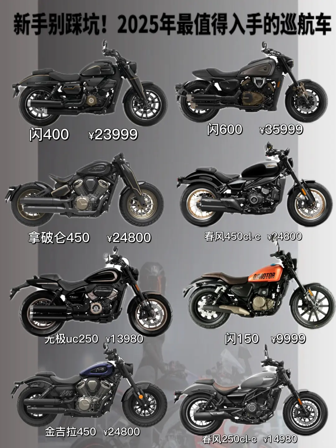 新手别踩坑、2025年最值得入手的巡航车、