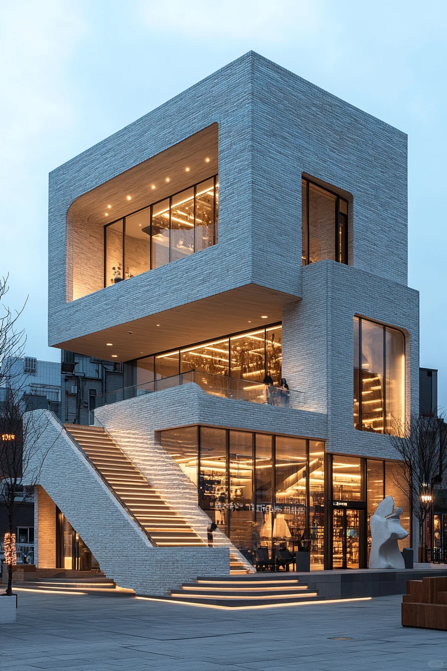 Midjourney建筑设计 现代几何建筑 附咒语