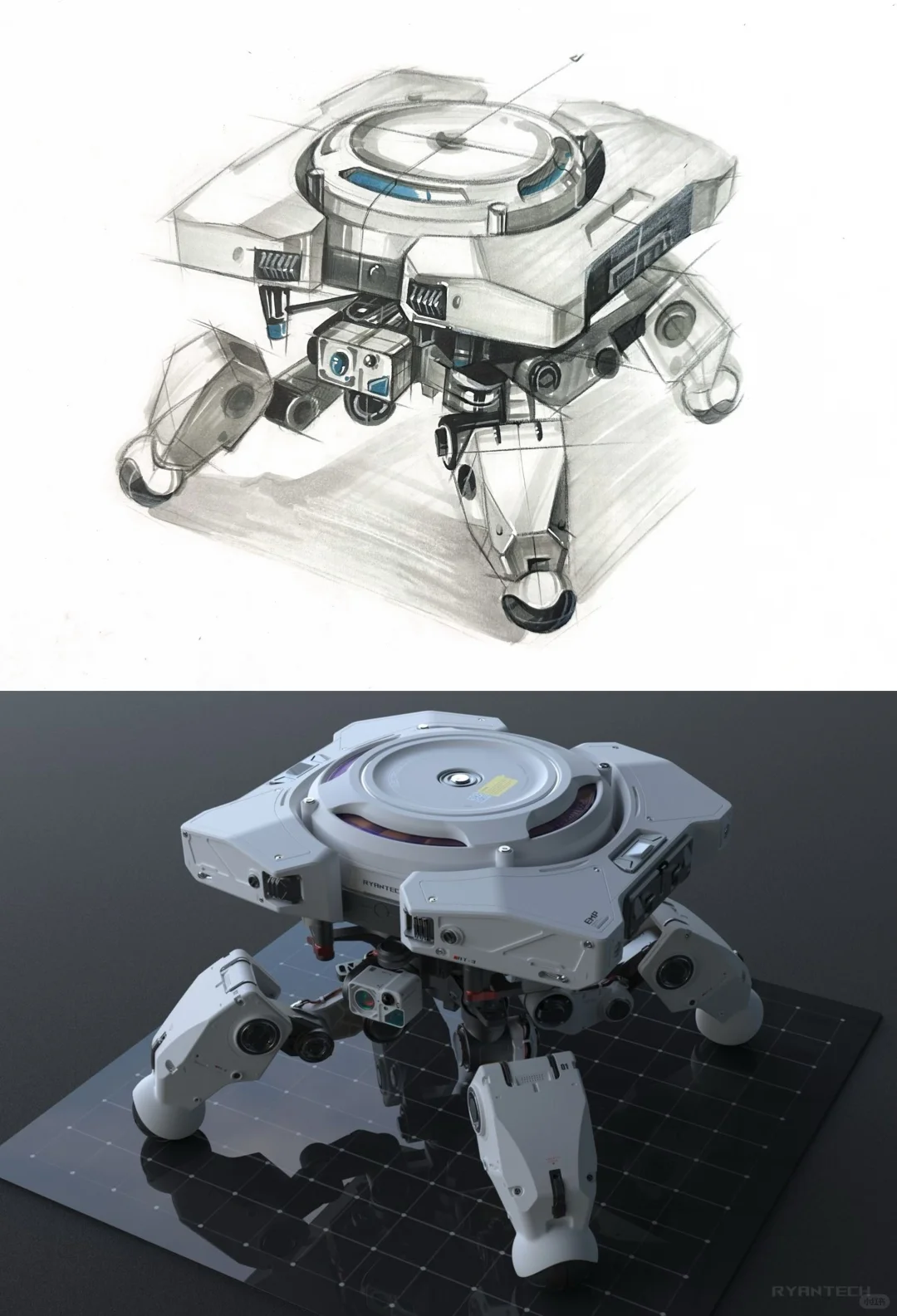 【机械】工业/产品手绘（附步骤）