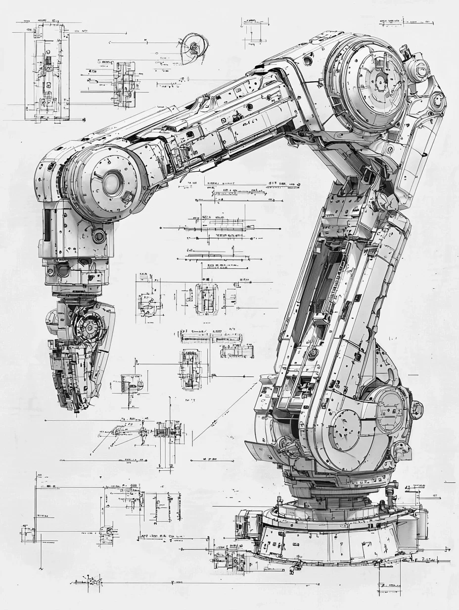 流水线机械臂·产品设计线稿［咒语］