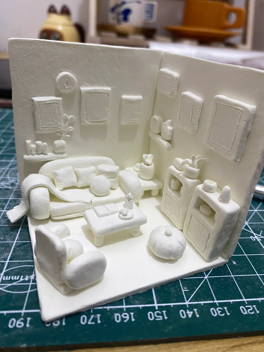 迷你小屋 客厅 卧室 石塑粘土 微塑玩具小屋