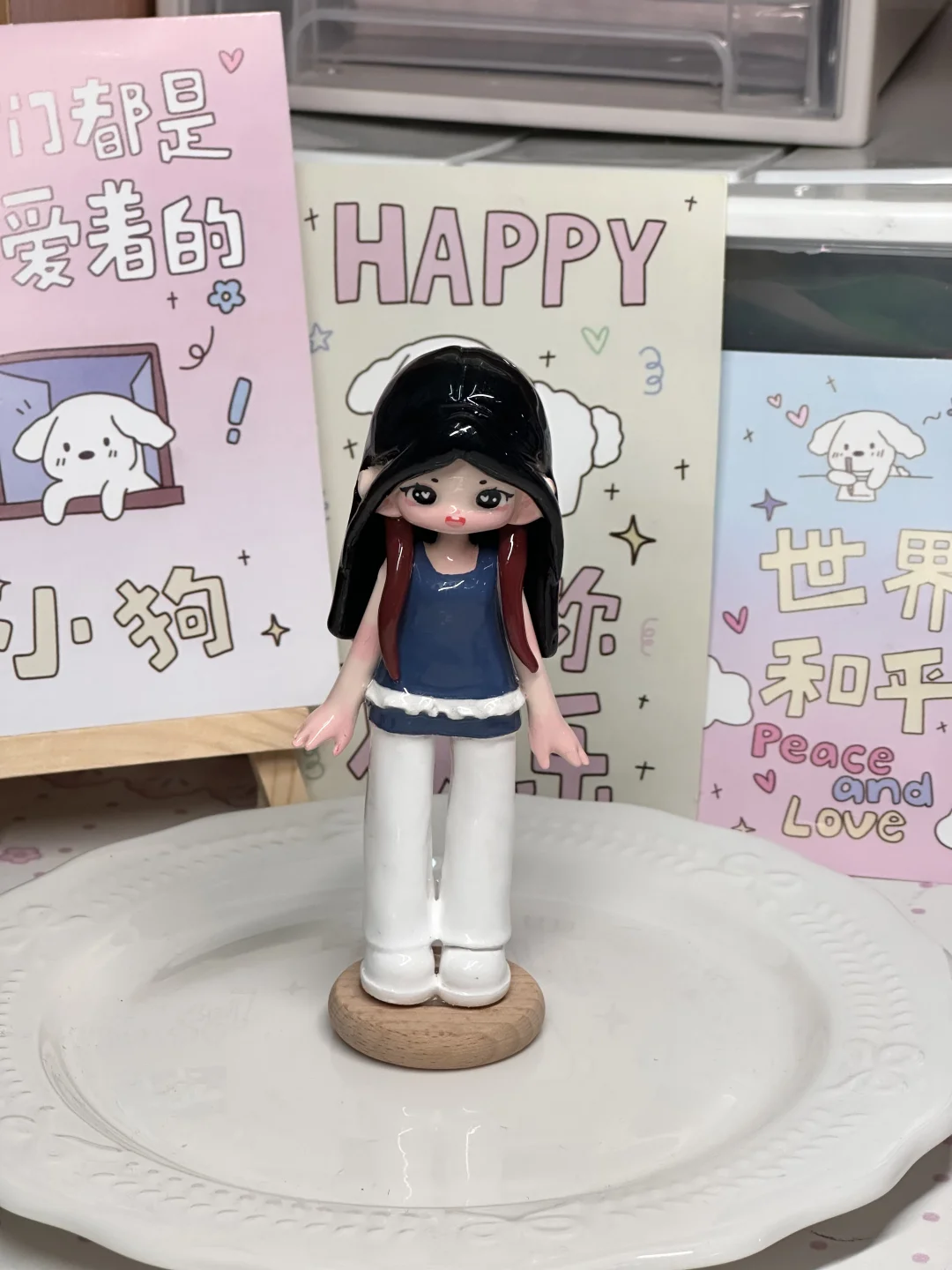 挑战在宿舍做石塑粘土人偶第二天