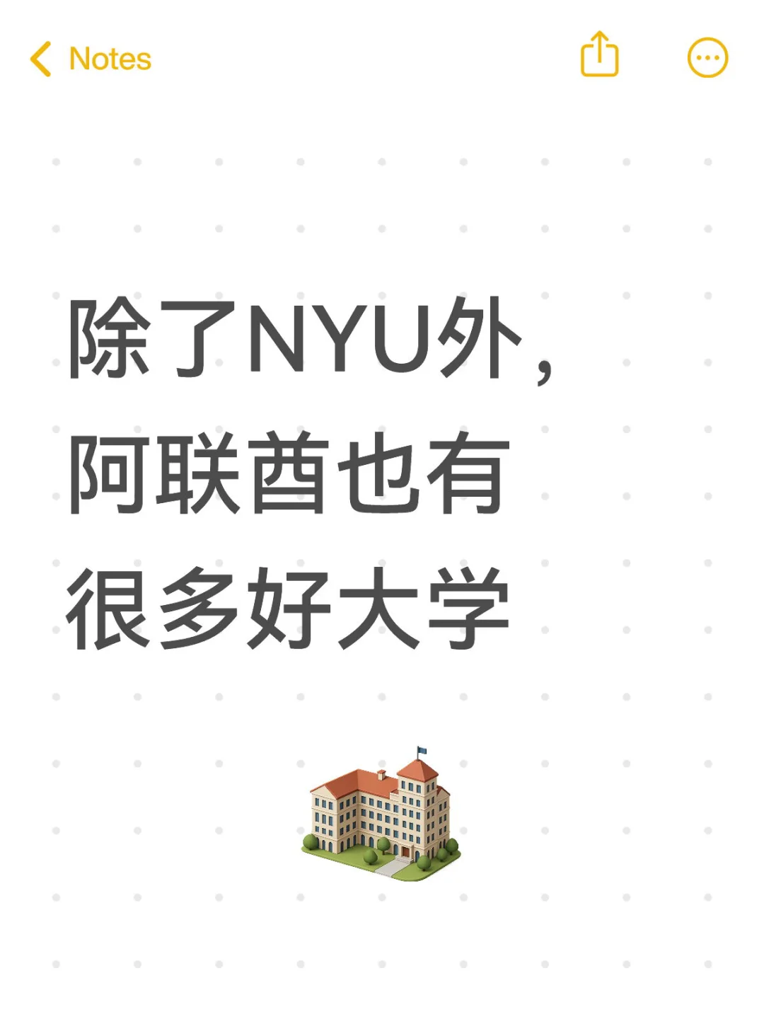 除了NYU外,阿联酋也有很多好大学