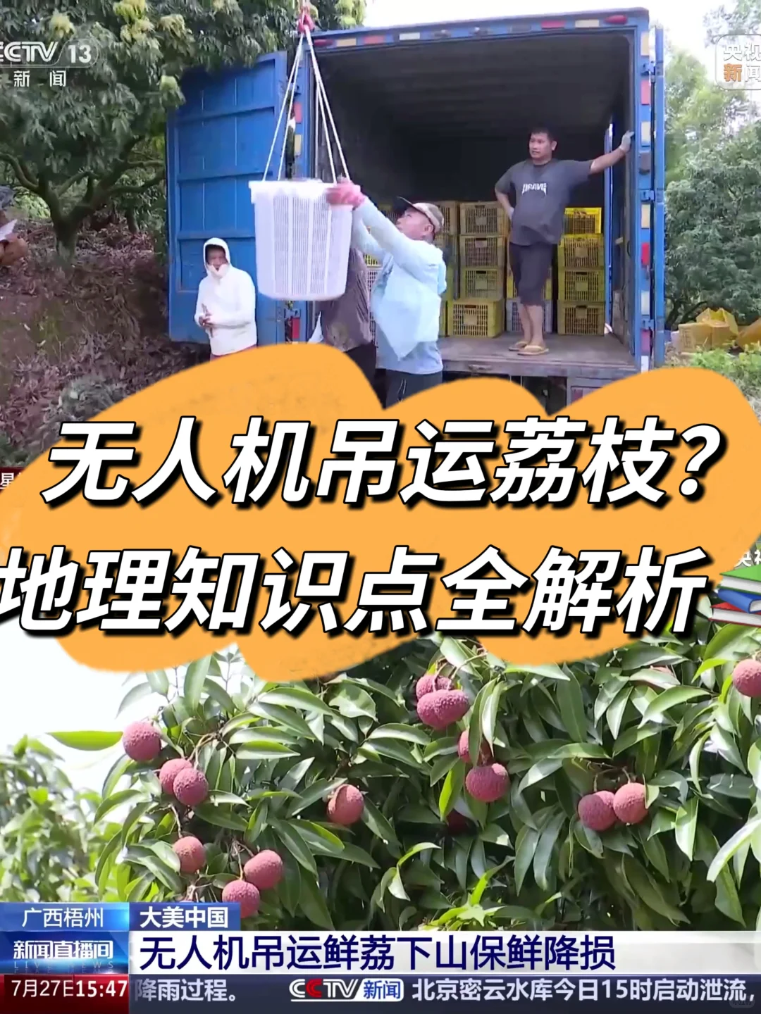 【地理热点】荔枝坐无人机下山?怒省80%