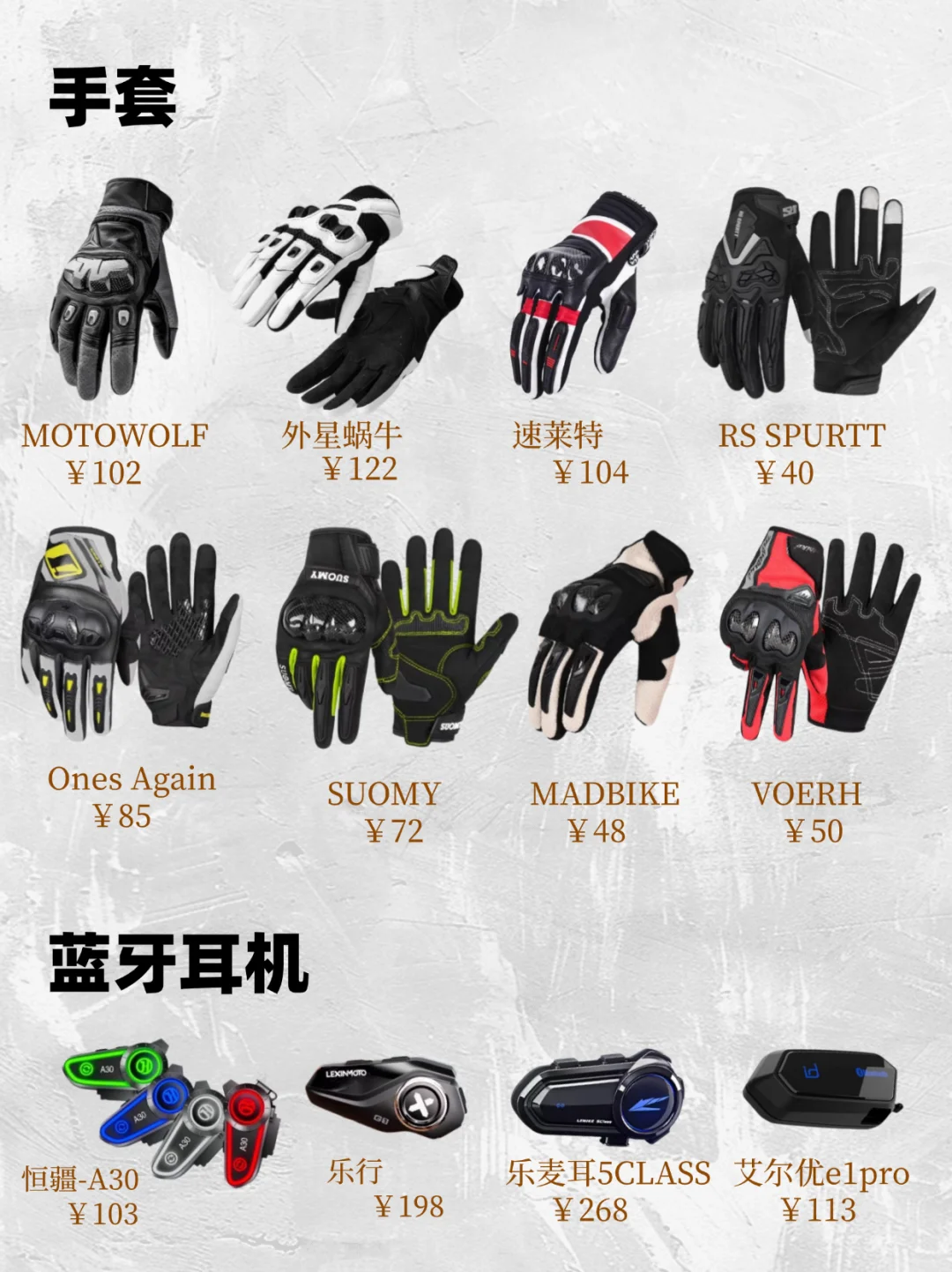 摩托车装备清单分享,骑士必看!