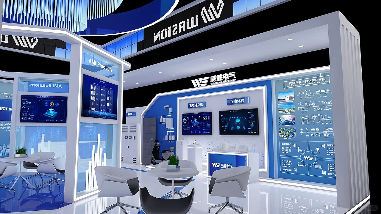 日本48平精装展台设计?科技展方案欣赏