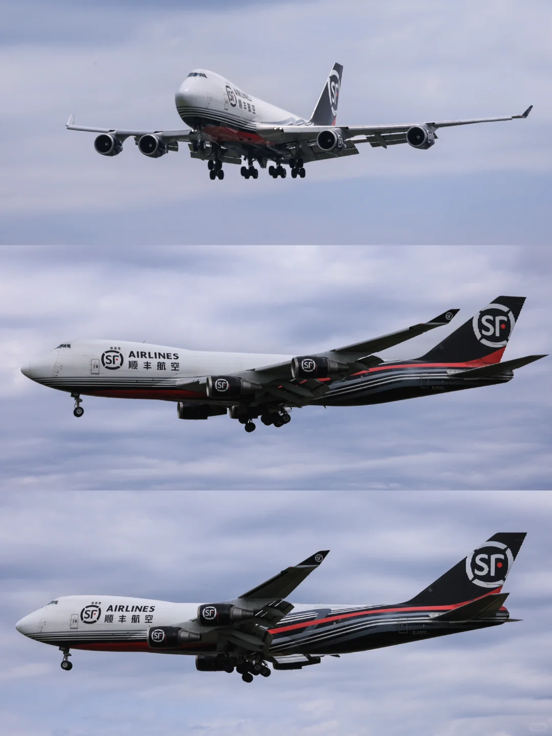 同一天的顺丰航空747和757，暴雨前后