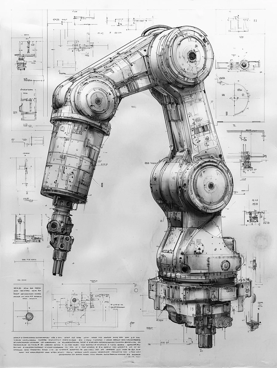 流水线机械臂·产品设计线稿［咒语］