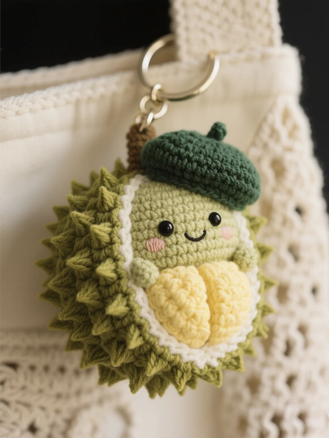 每天一个设计—榴莲钩织挂件