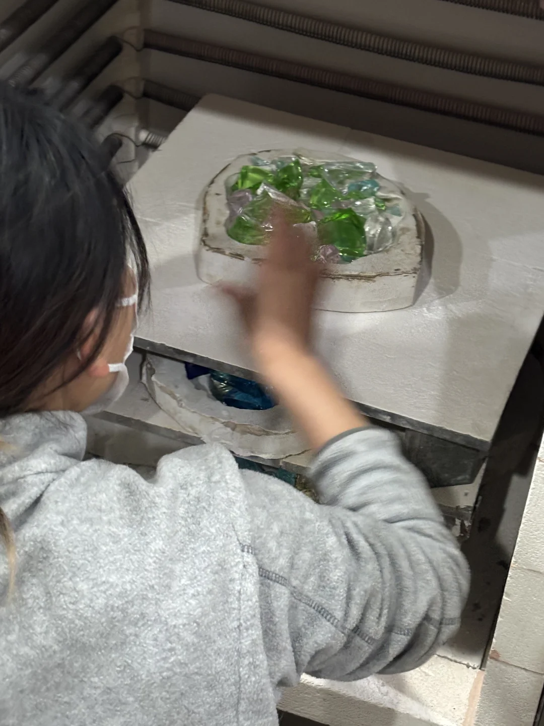 记录大一第一次窑铸玻璃??