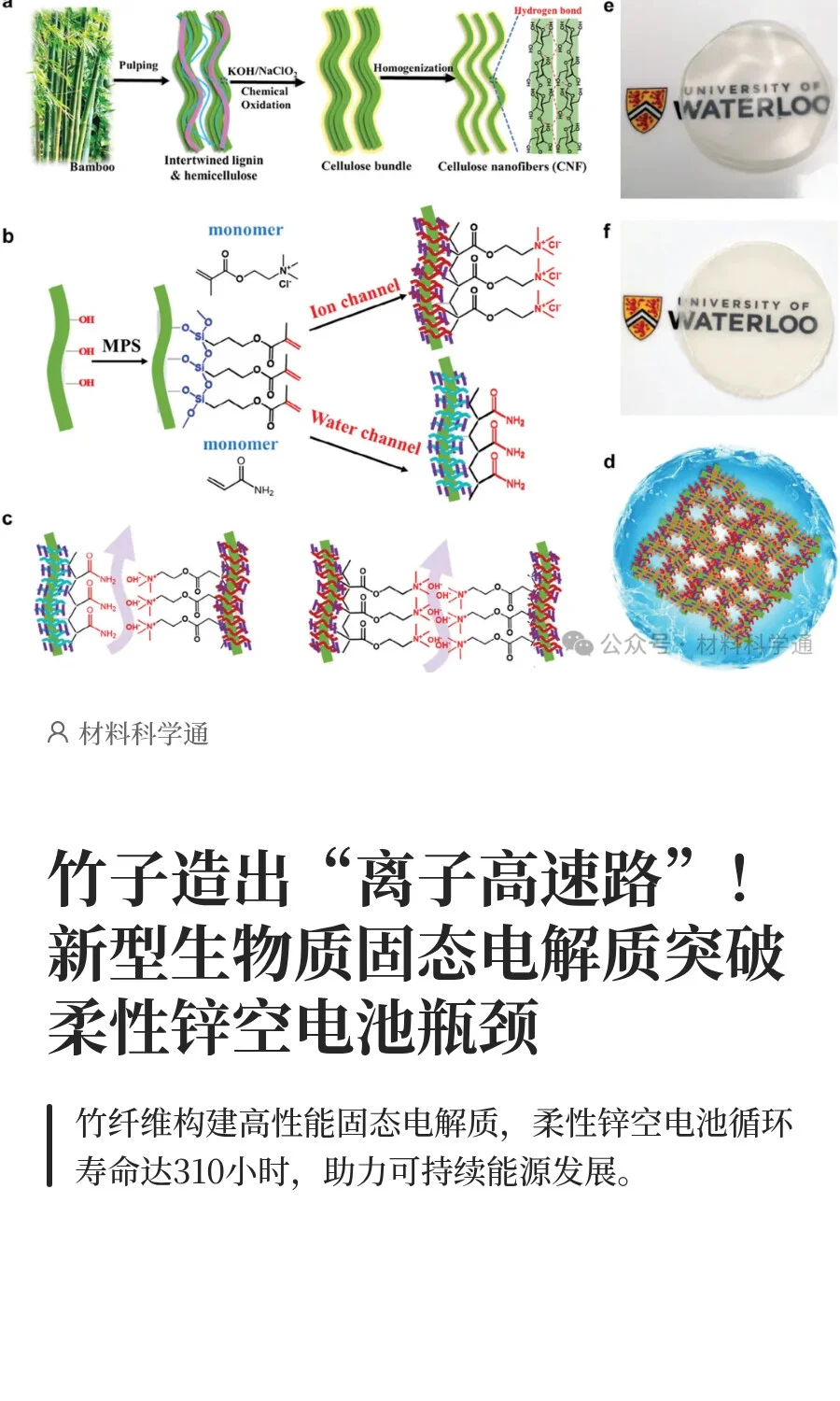 竹子造出“离子高速路”！新型生物质固态电