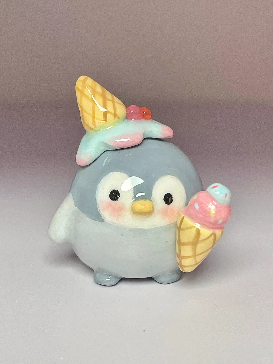 石塑粘土｜冰激凌小企鹅?