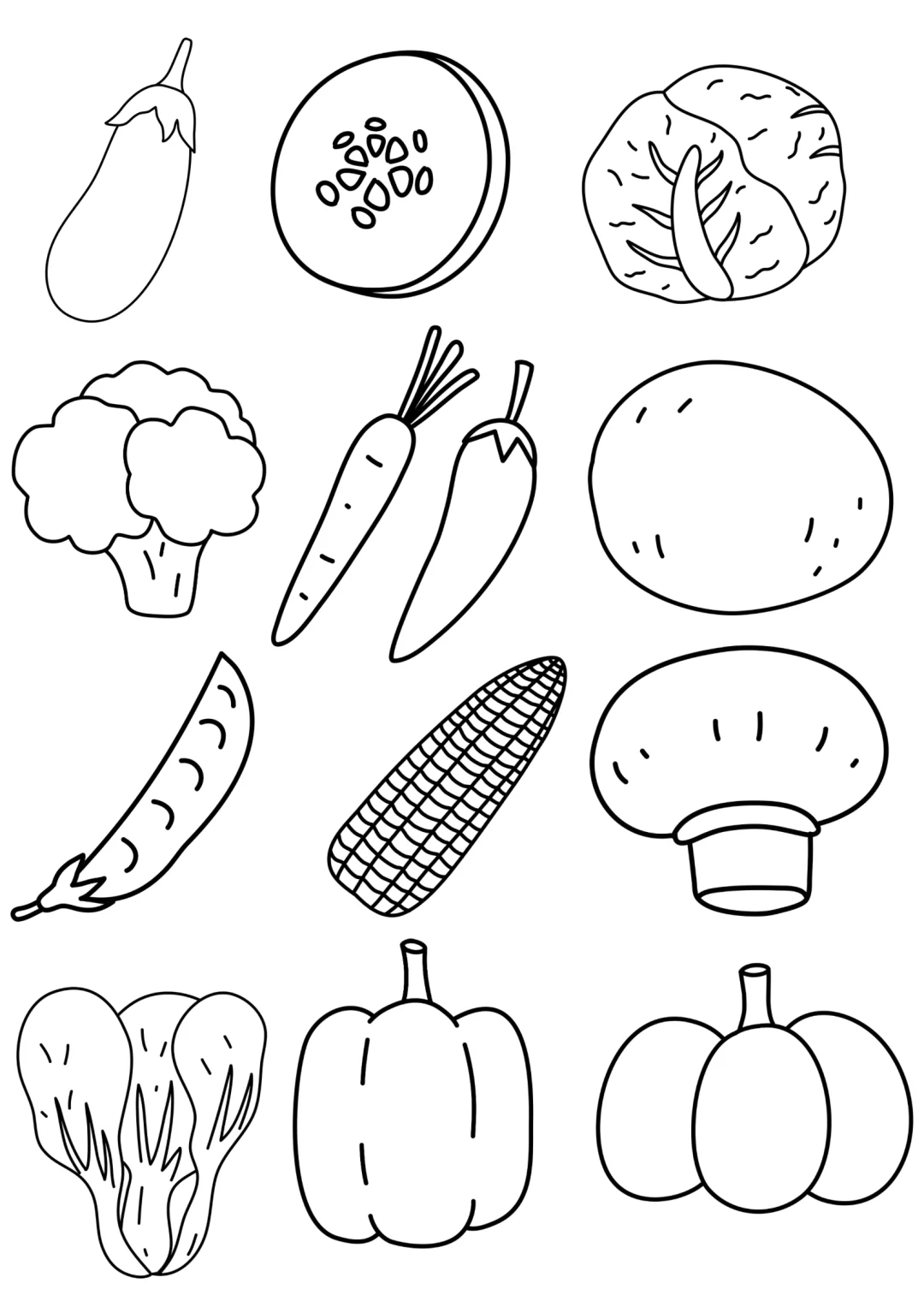 蔬菜涂色练习｜?打印