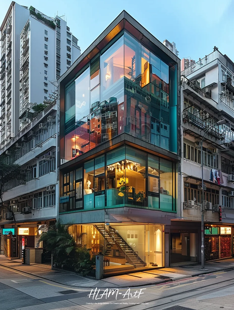 街角彩色玻璃别墅