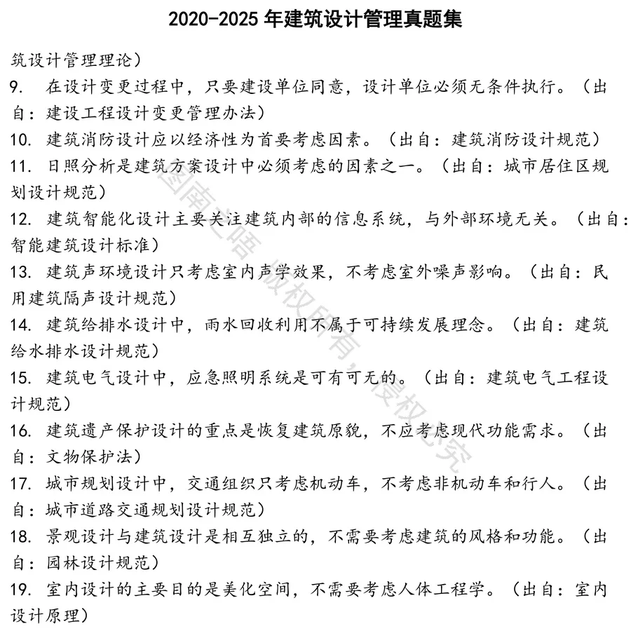 建筑设计管理招聘考试资料真题笔试面试