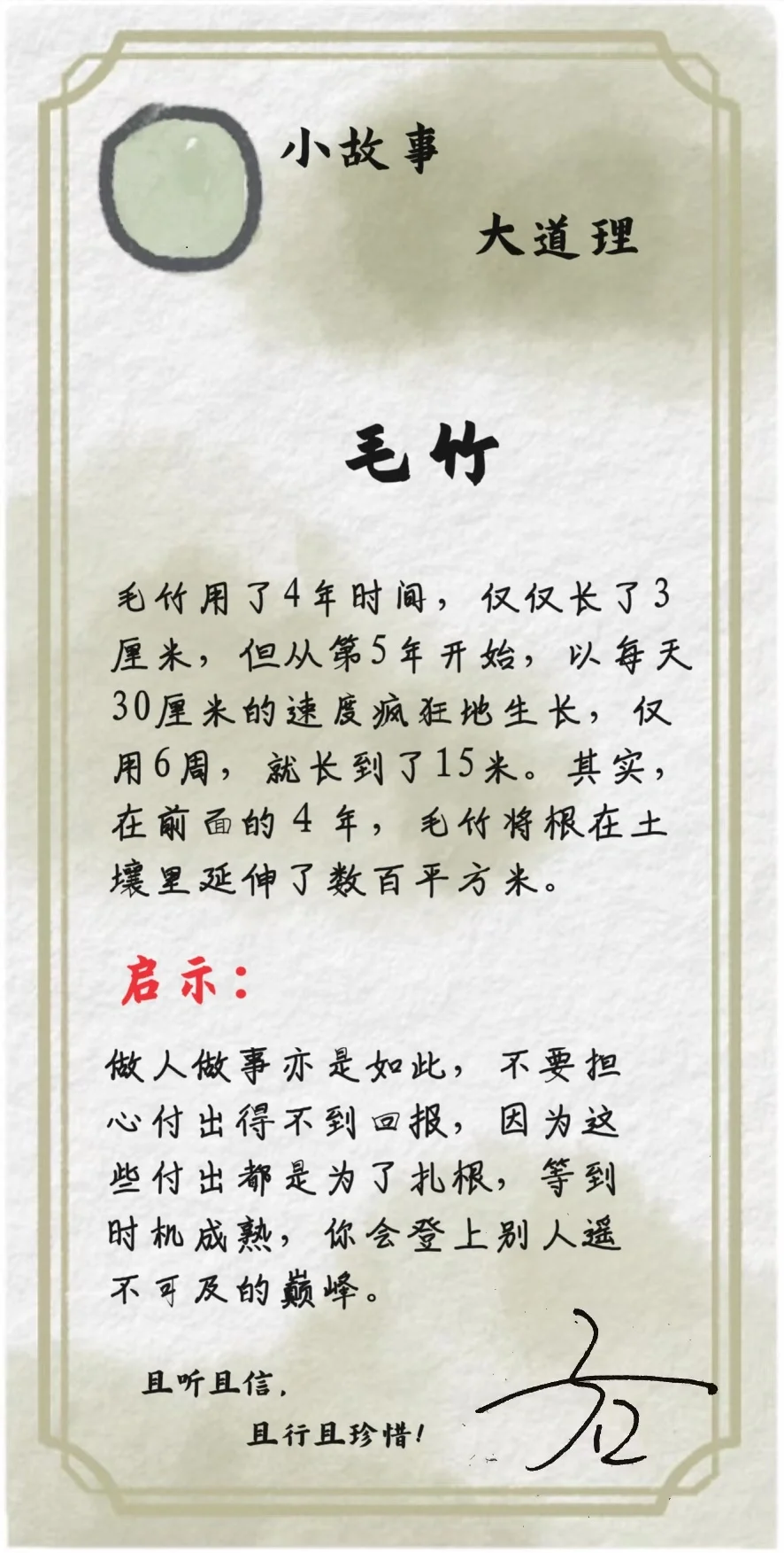 小故事大道理:毛竹