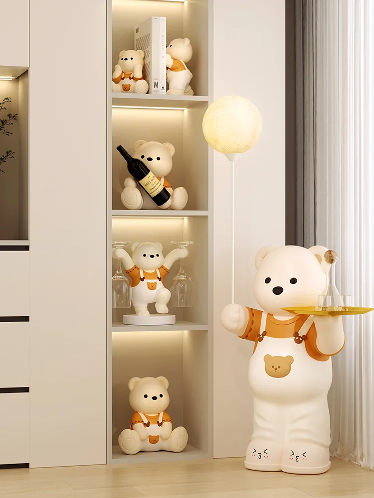 ?【奶油熊酒柜摆件｜治愈系家居】