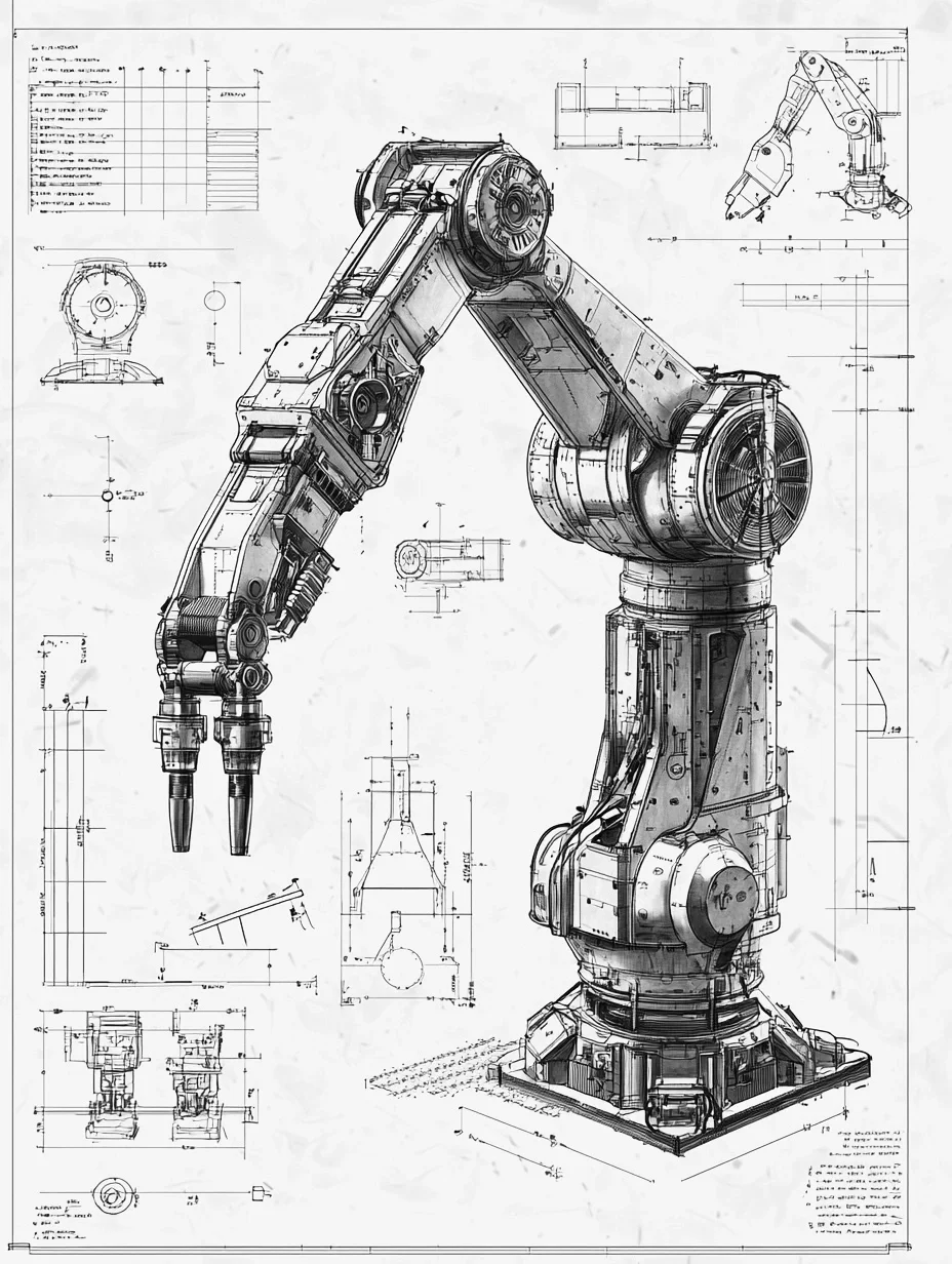 流水线机械臂·产品设计线稿［咒语］