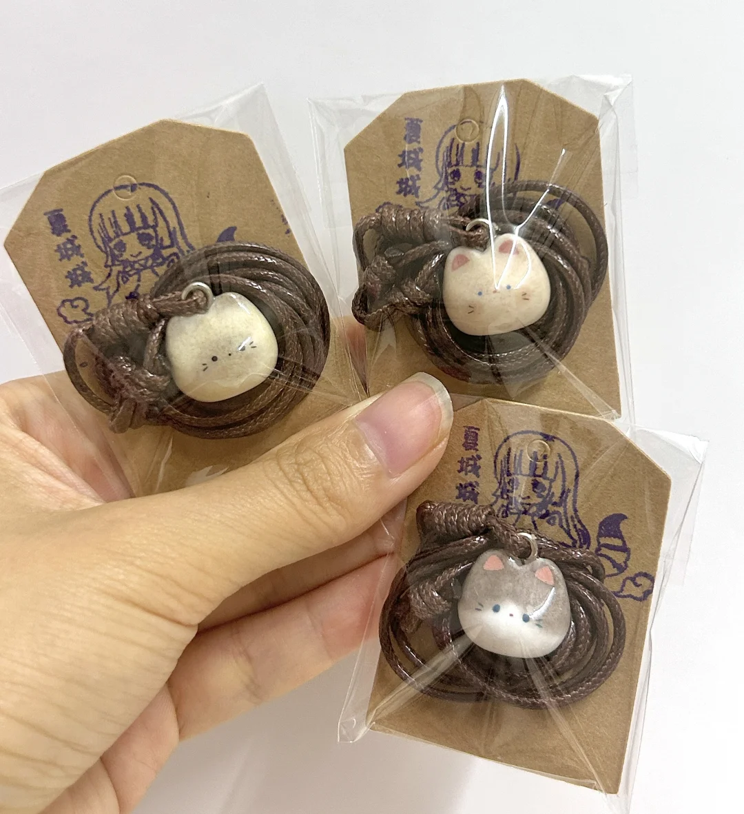 软陶黏土项链｜豆豆眼猫猫系列