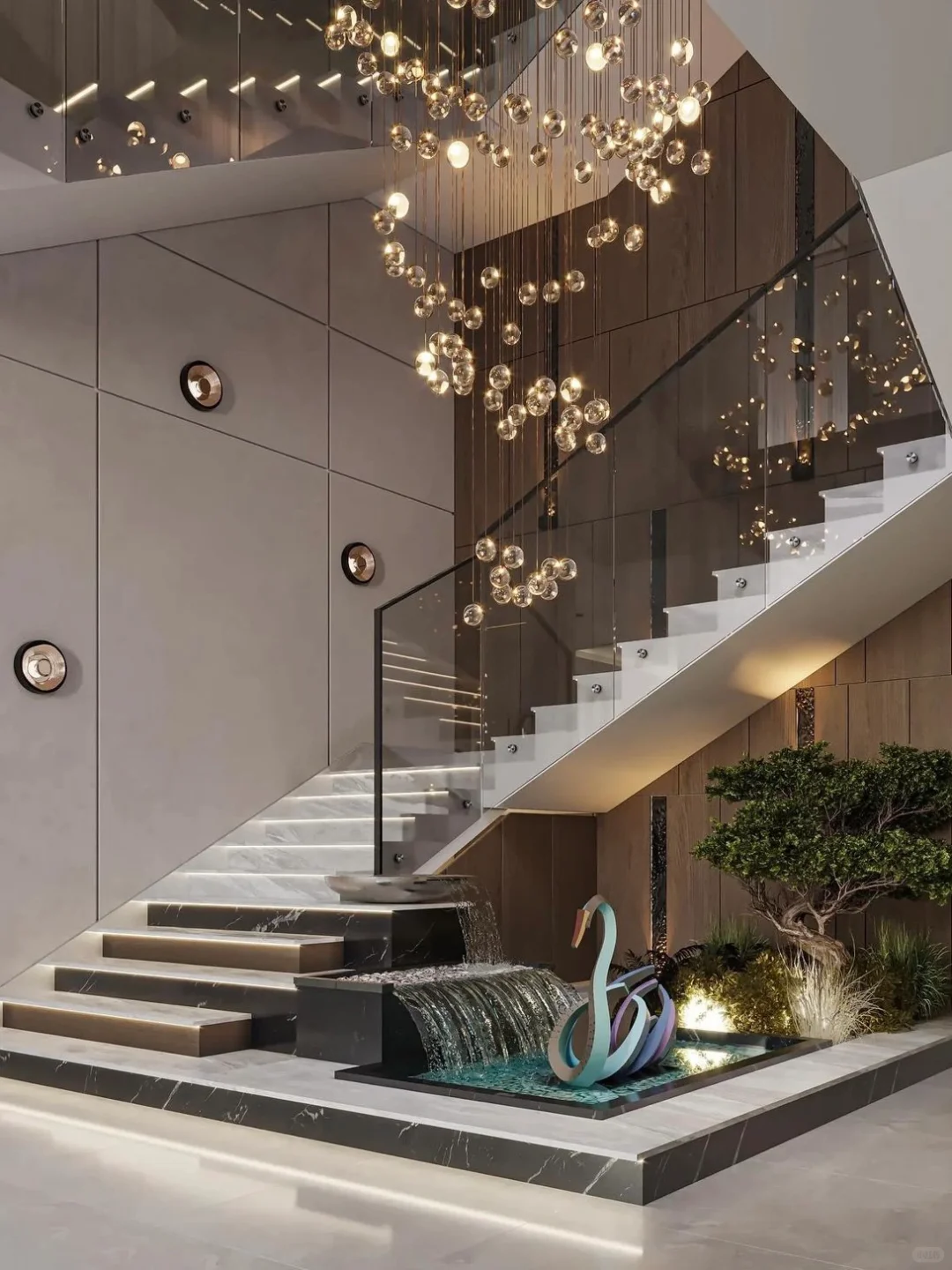 ??真的有被楼梯➕玻璃的组合惊艳到!
