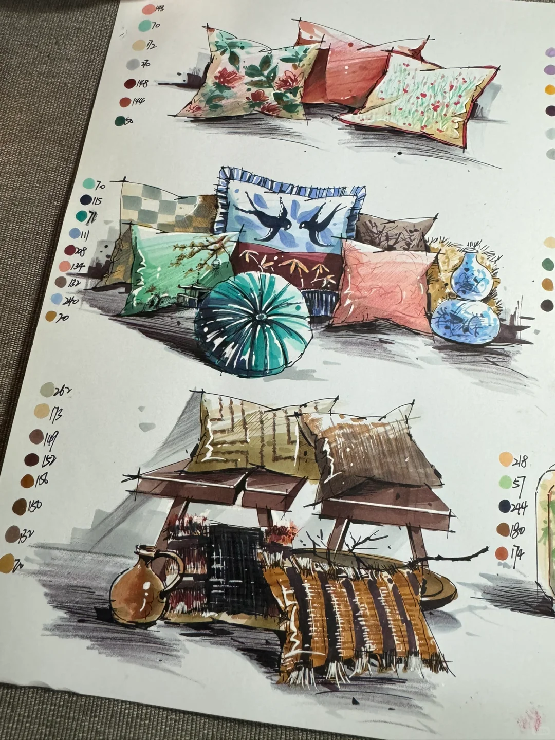 每周一画17｜花花抱枕